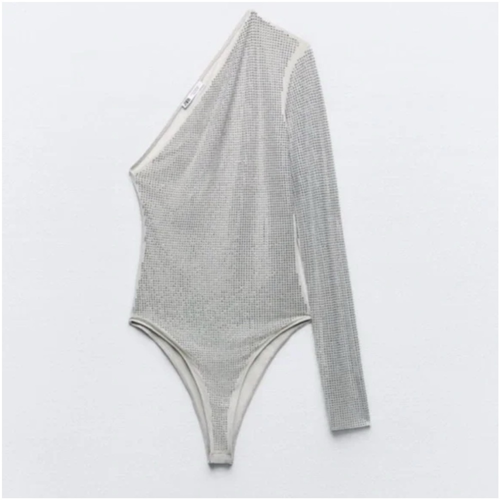 Silver One-Shoulder Top - Picture 2 of 10